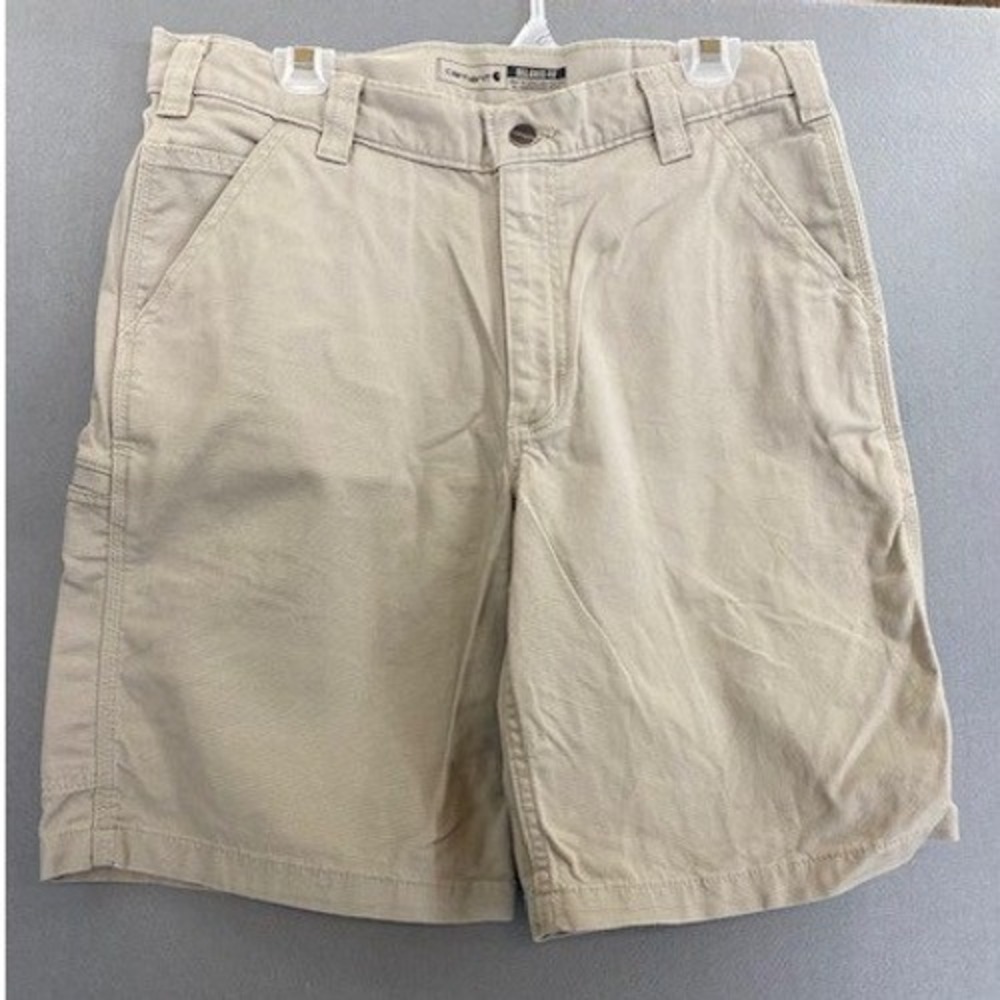 Carhartt‎ Mens Relaxed Fit Work Shorts Khaki Size 34 Cotton Canvas Utility